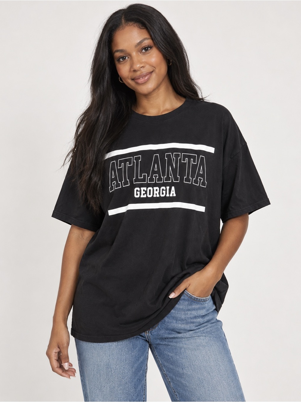 Black ATLANTA Graphic Tee - Women